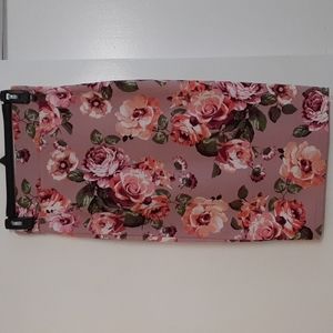 Rainbow mauve floral pencil skirt